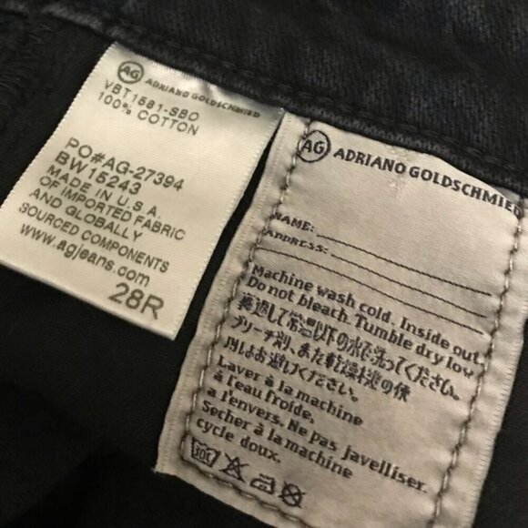 Alexa Chung For AG Adriano Goldschmied Black Revolution Jeans Size 28 - Picture 8 of 8
